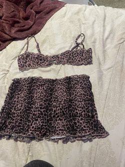 Shein Pink Two Piece Cheetah Set