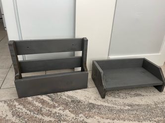 Like New! Sturdy Wood Wall Shoe Rack and Wall Shelf