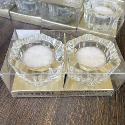 Crystal Tea Light Holders W/ Candles