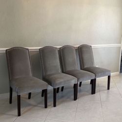 Beautiful Gray Velvet Dining Chairs 