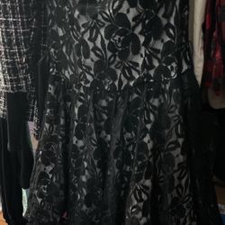Women Black Lace Dress