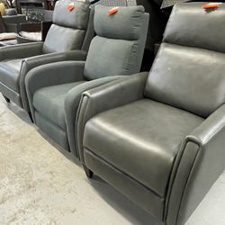 Leather Push Recliner 