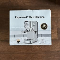Espresso Machine 20 Bar Stainless Steel Coffee Maker with Steam Milk Frother & 34oz Tank