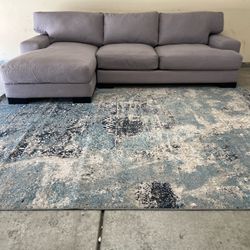 Gray Living Spaces Sectional Sofa with Chaise