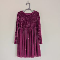 Jumping Beans Girls Velour Tutu Dress, Magenta, 6X