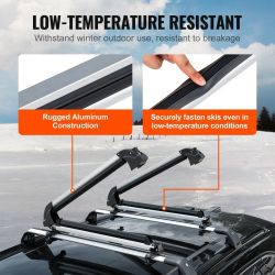 249*Ski and Snowboard Roof Rack, 31.7-Inch Universal Ski Rack for Car Roof Fit Most Crossbars, Carry up to 6 Pairs of Skis or 4 Snowboards, Aluminum S