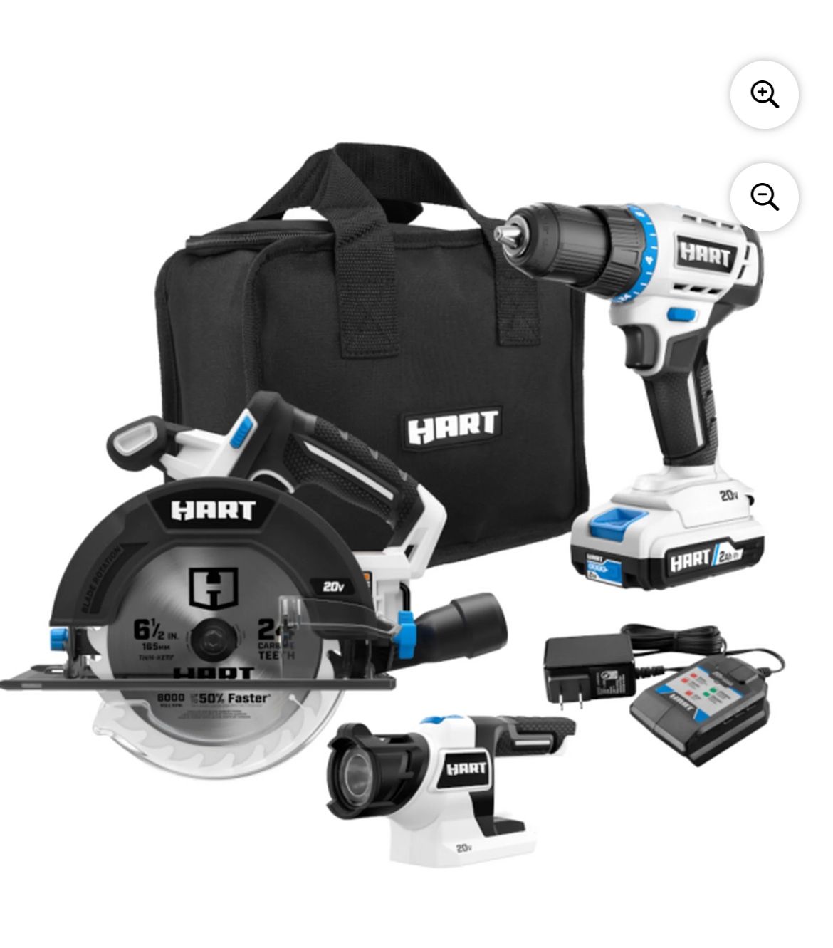 HART 20-Volt 3-Tool Combo Kit (2) 2.0Ah Lithium-Ion Batteries