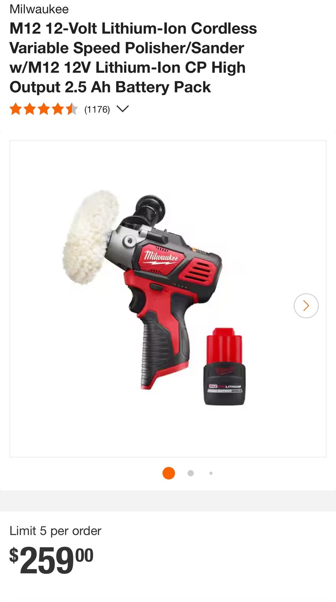 MILWAUKEE M12 POLISHER