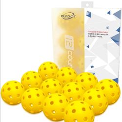 Pickleball Balls, 12 Count (Yellow) 12-Pack New