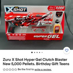 Brand New. Zuru X Shot Hyper Gel Clutch Blaster
New 5,000 Pellets.