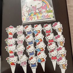 Hello Kitty Cake and Cupcakes Topper