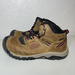 KEEN Boys Ridge Flex Mid Waterproof Boot Brown Size 5