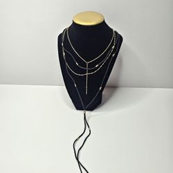 Top Shop Freedom Gold and Black Layered Tassal Necklace