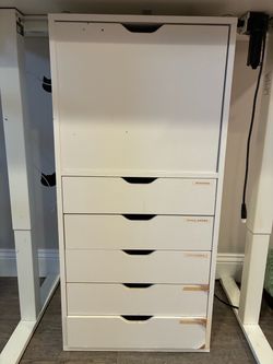 White Storage Cabinets with Drawers