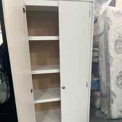 Tall White Closet With Shelves