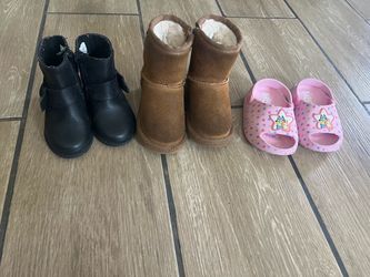 3 Pairs Toddler Girl Shoes Bundle bear paw and bluey