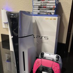 PlayStation 5 Slim 1TB Disc Version With 2 Controllers, Dual Charging Dock And 10 Games