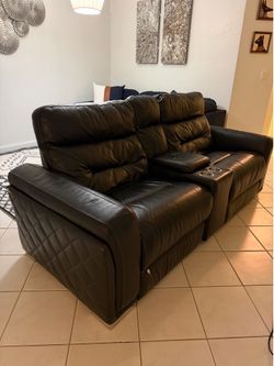 Black Leather recliner sofa