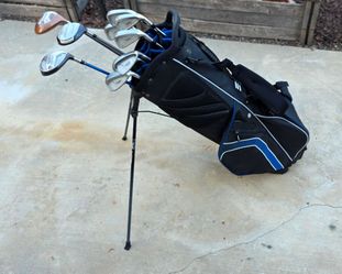 TaylorMade 15 Piece Golf set R540 XD Irons 3-PW, 3 wood 5 wood maxfli, driver and putter with Datrek Stand bag 14 way top irons have True Temper Steel