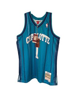 Mitchell & Ness Charlotte Hornets #1 Hardwood Classics Jersey
