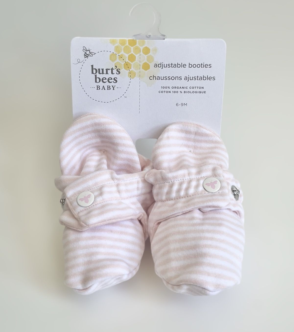Burt’s Bees Baby 100% Organic Cotton 6 - 9 Months Unisex Adjustable Booties 