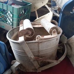 Cool Galvanized Steel Bucket With Strainer Classic Antique Vintage