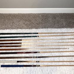 LOT Pool Cue Sticks For Pool Table 
