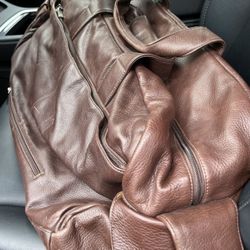 Tumi Brown Leather Duffel Bag: $60.00