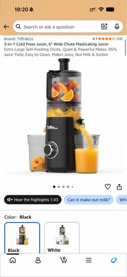 Cold press juicer