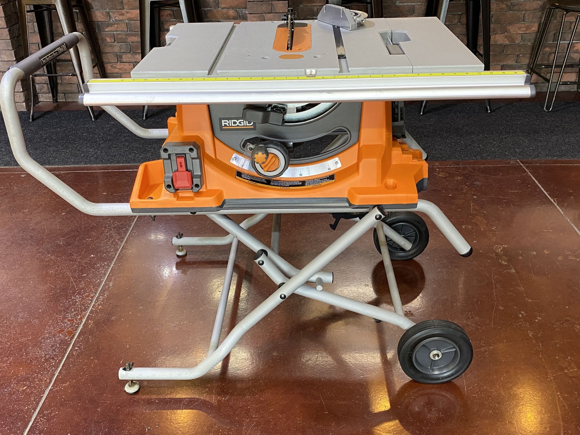 RIDGID R4510 10inch (254 mm) HEAVY DUTY PORTABLE SAW WITH STAND AND WHEELS