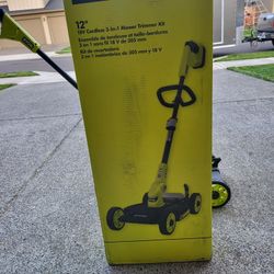 Ryobi 3 In 1 MOWER/STRING TRIMMER/EDGER (Only Used Once) 