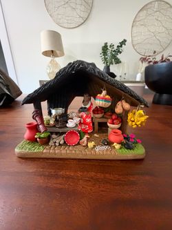 Handcrafted Clay Market Stall Figurine Diorama
