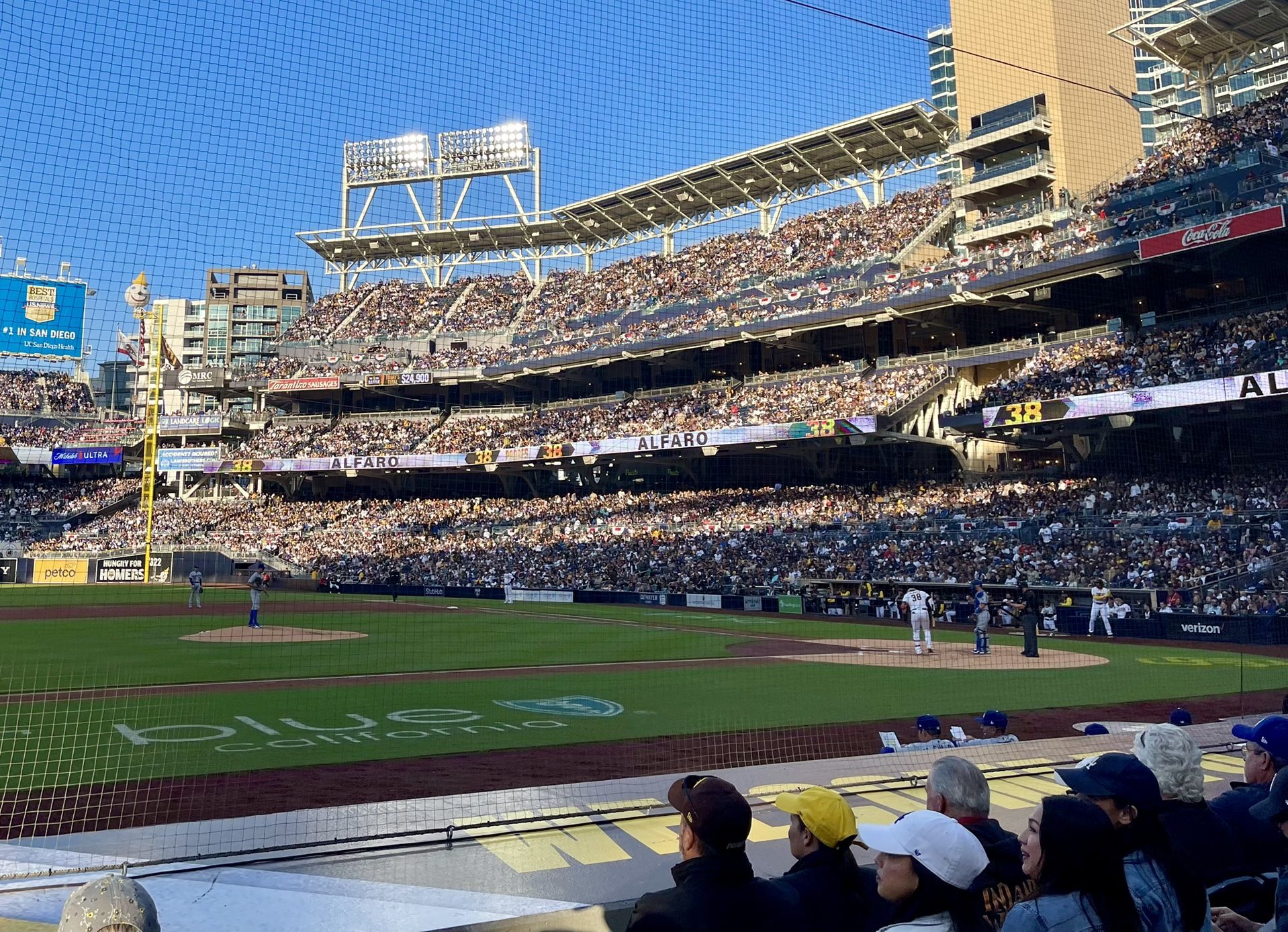 PLEASE READ AD, Dodgers Padres 5th Row Aisle Behind Visitors Dugout!