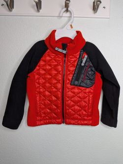 Obermeyer Kids 18-24mo Red Black Quilted Fleece Full Zip Jacket Outdoor Winter