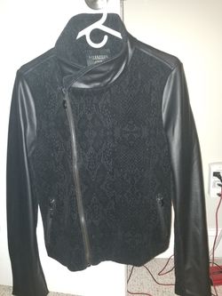 Leather and velvet jacket