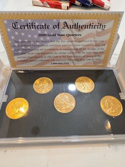 2000 Gold State Quarters Set with COA