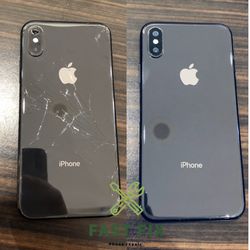 iPhone X cracked back glass