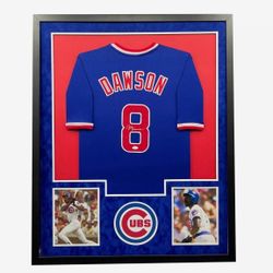 Andre Dawson custom Framed Chicago Cubs autographed jersey