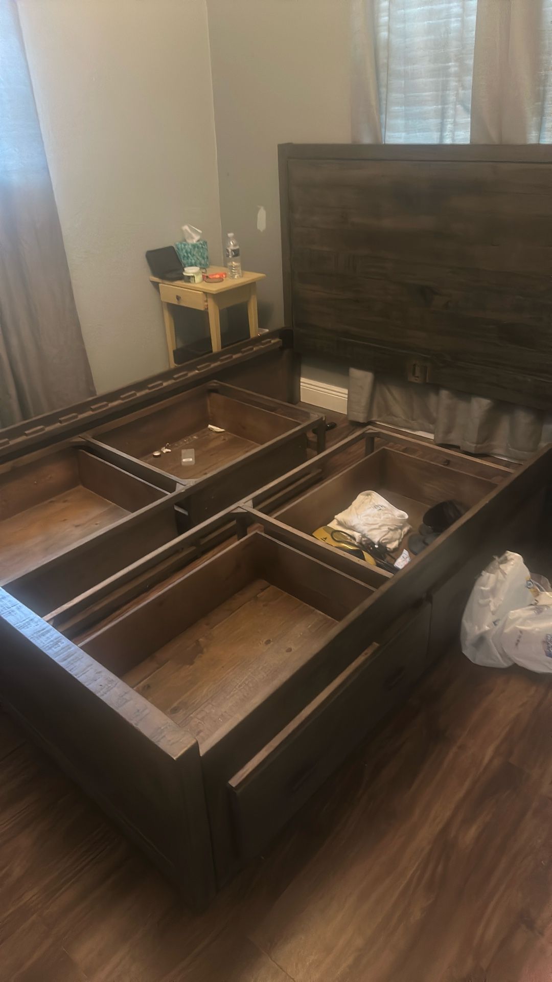 City Furniture Queen Bed frame W 4 Drawers And Mattress
