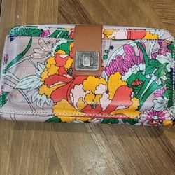 Sakroots Wallet Flower Design Clutch Zip Around / Was Handbag No Strap Boho