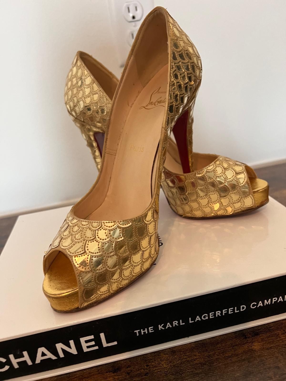 Christian Louboutin Gold Heels