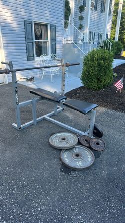 Olympic Bench  Straight Bar & Weight plates
