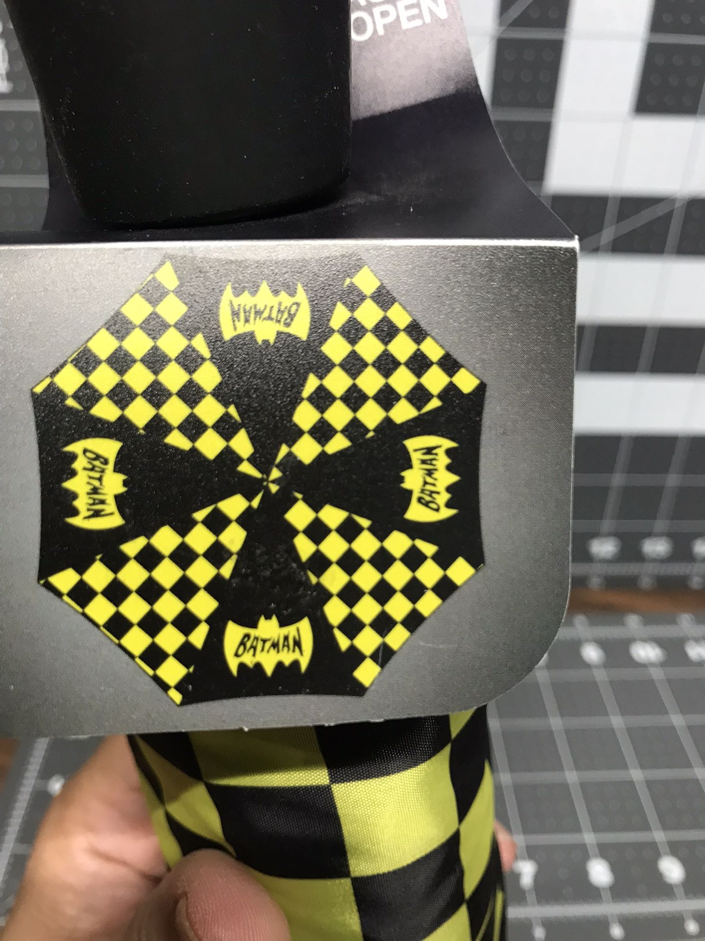 Batman Classic Logo and Checkered Panel 42 Auto-Open Umbrella