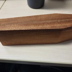 Mahogany Coffin Pencil Holder