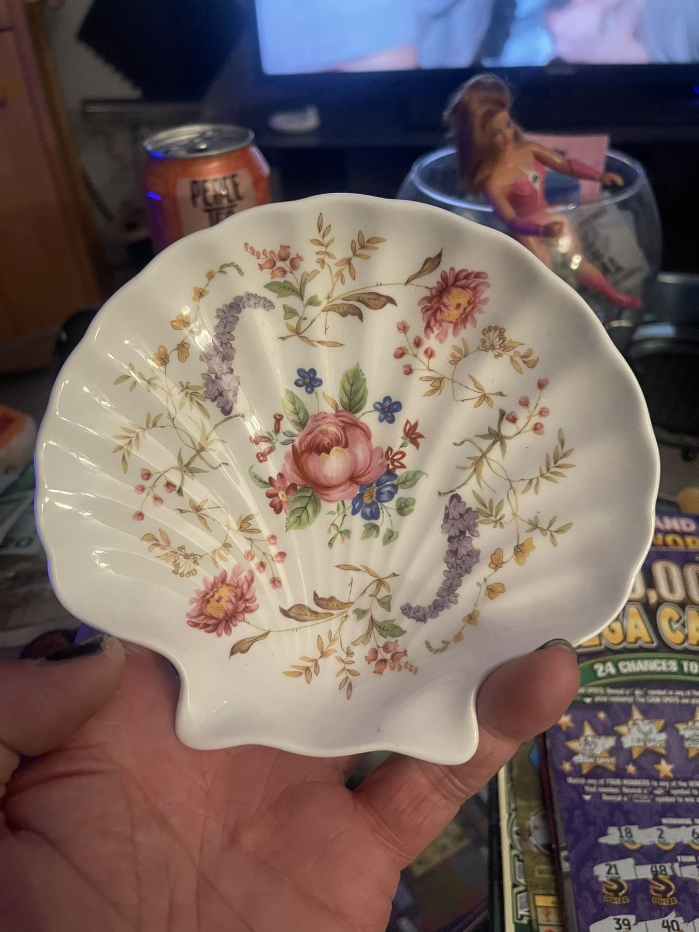 Royal Stafford bone china shell shape floral dish from Victoria's Secret Motif 3