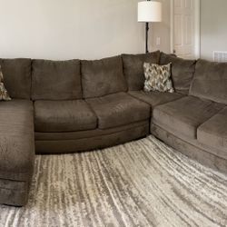 Rooms to Go Brown Sectional Sleeper