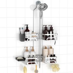 Rust Resistant Waterproof Stainless Steel Hanging Shower Caddy Organizer New Condition