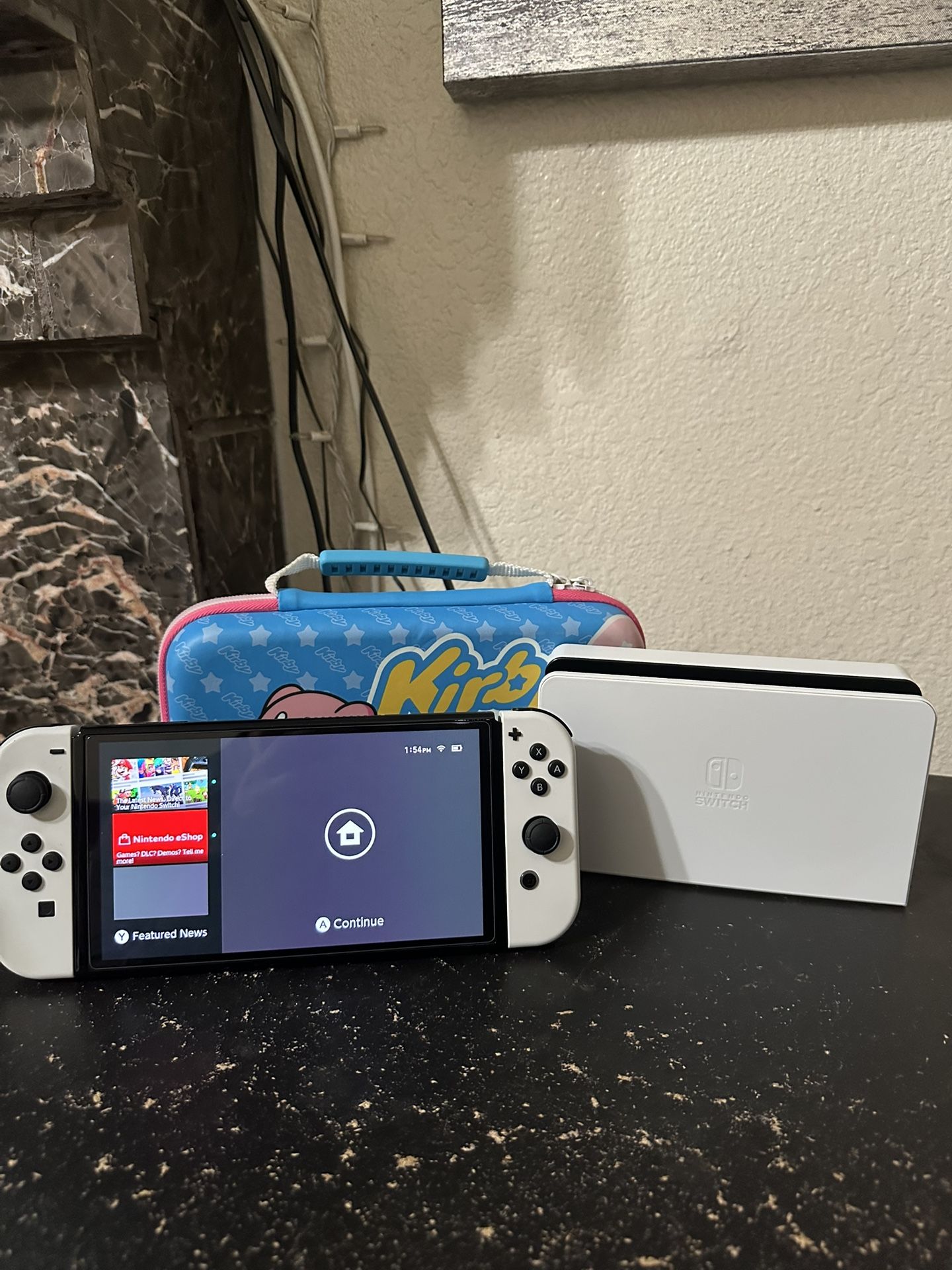 Nintendo Switch OLED White + Kirby Case (Complete Set, No HDMI Cable)
