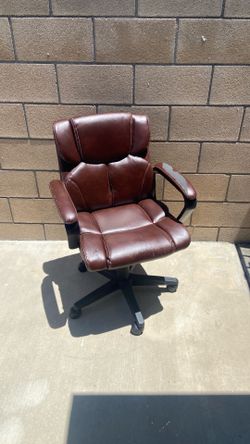 Leather faux chair with armrests