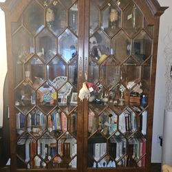 Vintage China hutch with glass shelves